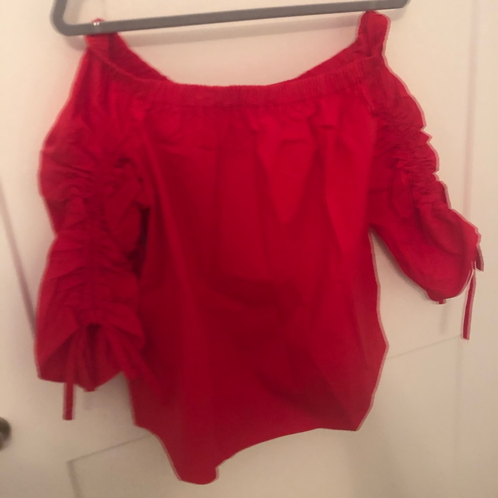 NEW Red Off the Shoulder Blouse Top